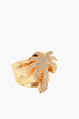 Brass Ring with Rhinestone Embellished Palm