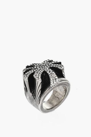 Brass Ring with Rhinestone Embellished Palm