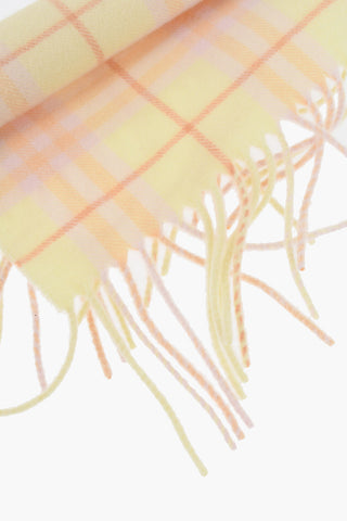 Checked Cashmere Scarf with Fringes
