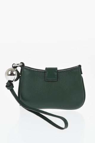 Leather LE PORT BISOU Wristlet Wallet with Silver-Tone Charm