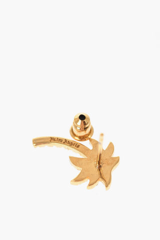 Palm Shaped Earrings Embellished with Rhinestones