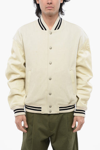 RED TAG Regular Fit L-FRANZ Bomber Jacket with Leather Sleeves