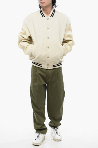 RED TAG Regular Fit L-FRANZ Bomber Jacket with Leather Sleeves