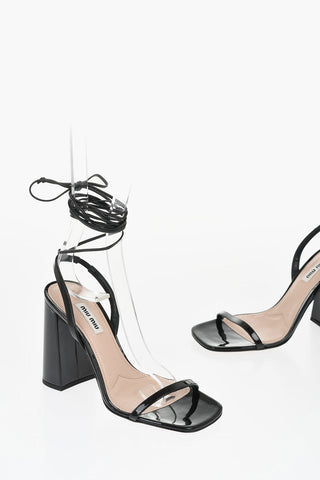 Patent Leather Lace-Up Sandals Heel 10.5cm