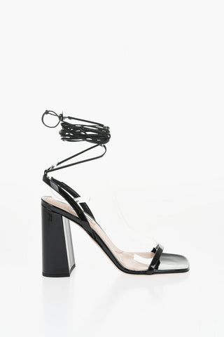 Patent Leather Lace-Up Sandals Heel 10.5cm
