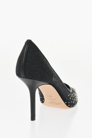 Solid Color LOVE Pumps Embellished with Rhinestones Heel 8,5cm