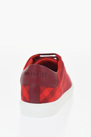 Checked Cotton Low-Top Sneakers with Contrast Sole