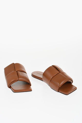 Solid Color Braided Leather Sandals