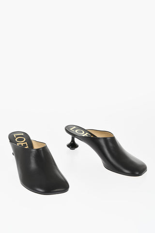 Leather Mules with Iconic Lacquered Toy Heel 6cm