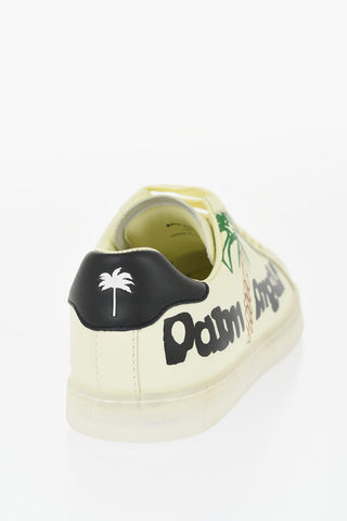 Leather and Fabric Low-Top Sneakers with Contrast Sole