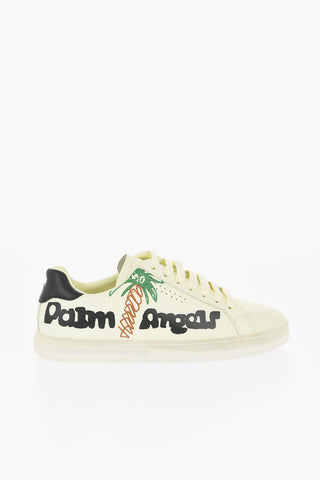 Leather and Fabric Low-Top Sneakers with Contrast Sole
