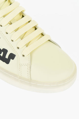 Leather and Fabric Low-Top Sneakers with Contrast Sole