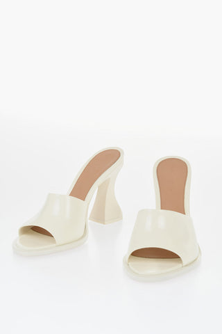 Solid Color Leather Sandals with Spool Heel 11cm