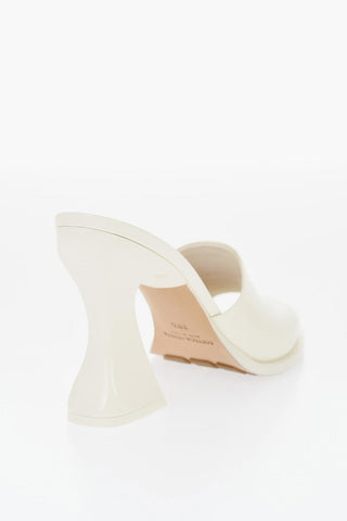 Solid Color Leather Sandals with Spool Heel 11cm