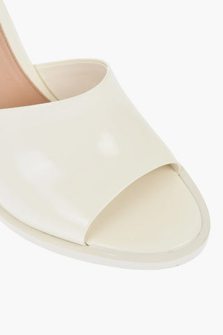 Solid Color Leather Sandals with Spool Heel 11cm