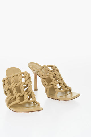 Geflochtene Ledersandalen in Uni 10,5cm