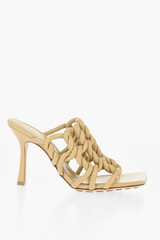 Geflochtene Ledersandalen in Uni 10,5cm