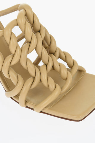 Geflochtene Ledersandalen in Uni 10,5cm