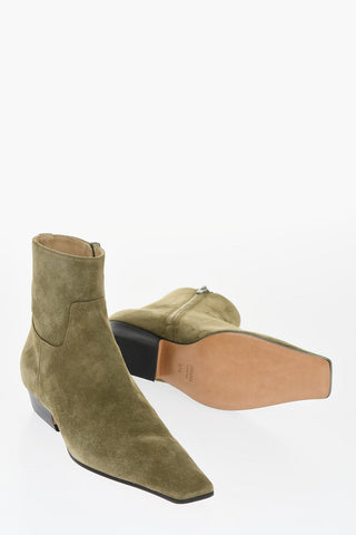 Suede Ankle Strap with Side Zip 4cm