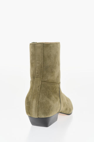 Suede Ankle Strap with Side Zip 4cm