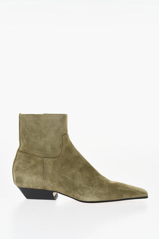 Suede Ankle Strap with Side Zip 4cm