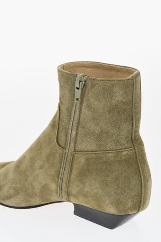 Suede Ankle Strap with Side Zip 4cm