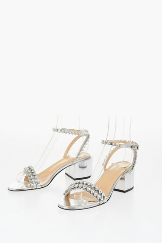 Patent Leather AUDREY Ankle Strap Sandals with Jewels 6cm