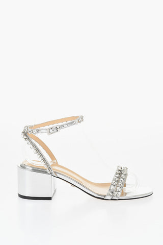 Patent Leather AUDREY Ankle Strap Sandals with Jewels 6cm