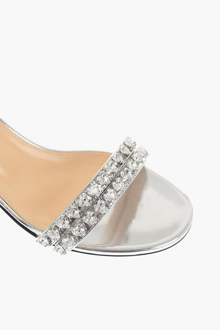 Patent Leather AUDREY Ankle Strap Sandals with Jewels 6cm