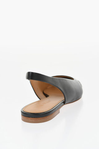Pointed Leather Slingback Ballerinas
