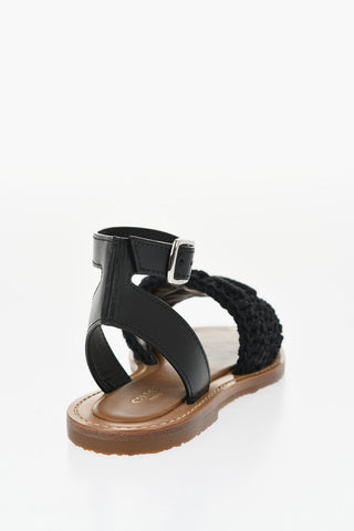 Crochet Ankle Strap with Embossed Logo