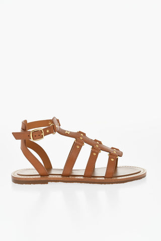 Leather LYMPIA Gladiator Sandals with Golen Details