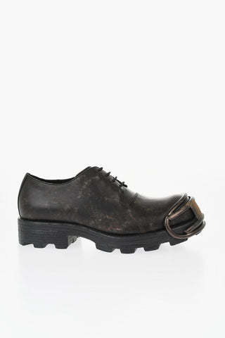 Dirty Effect Leather D-HAMMER SO D Oxford Shoes with Oval-D Plate on the Toe