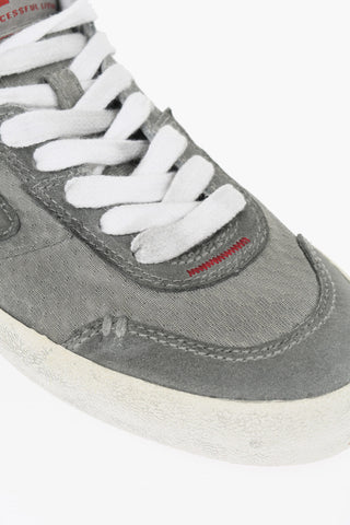 Solid Color S-LEROJI Low Top Sneakers with Suede Trims