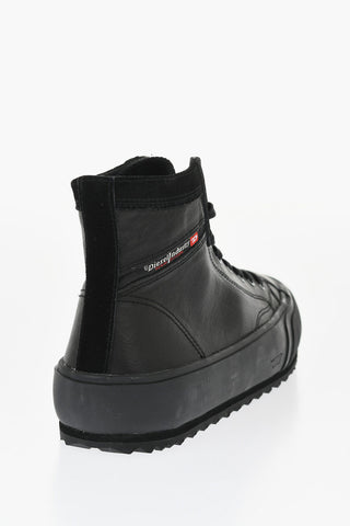 Leather S-PRINCIPIA MID X Sneakers with Platform 4cm