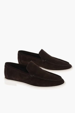 Suede Loafers with Braided Detail