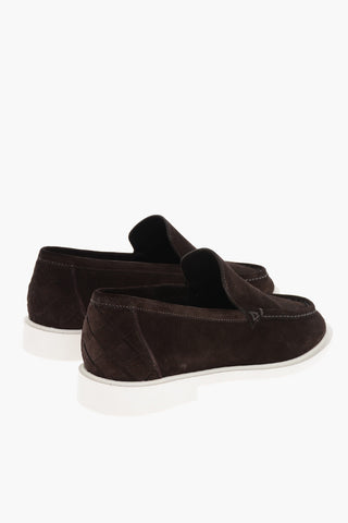 Suede Loafers with Braided Detail