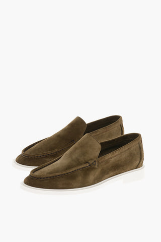 Suede Loafers with Braided Detail