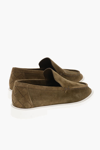 Suede Loafers with Braided Detail