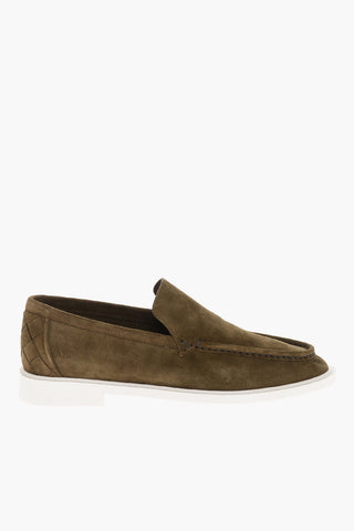 Suede Loafers with Braided Detail