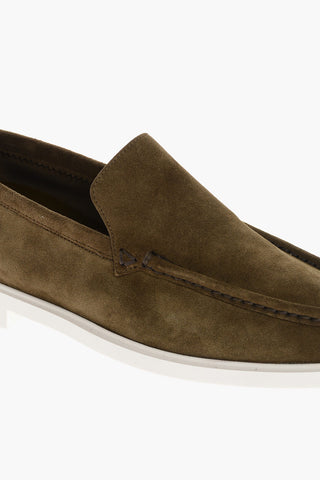 Suede Loafers with Braided Detail