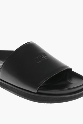 Leather Sandals with Frontal Logo