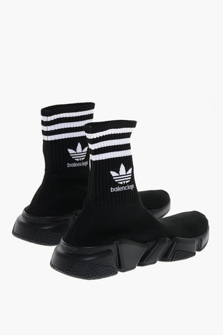 Fabric Sock High Top Sneakers with Rib Details