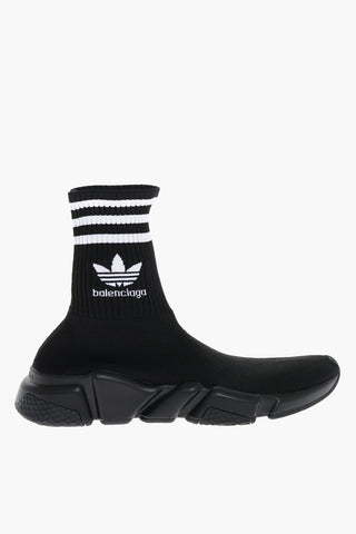Fabric Sock High Top Sneakers with Rib Details