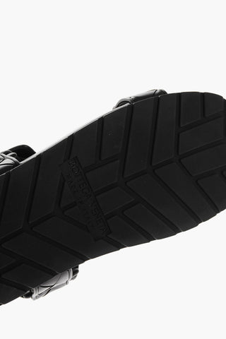 Braided Leather Sandals with Touch Strap Closure