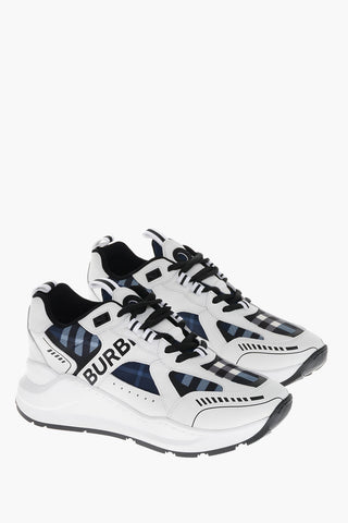 Sneakers Basse in Pelle e tessuto a Quadri