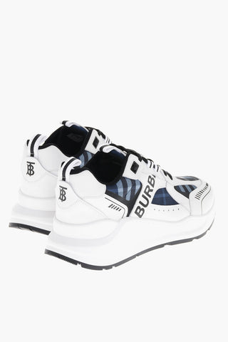 Sneakers Basse in Pelle e tessuto a Quadri