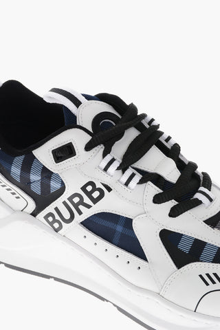 Sneakers Basse in Pelle e tessuto a Quadri