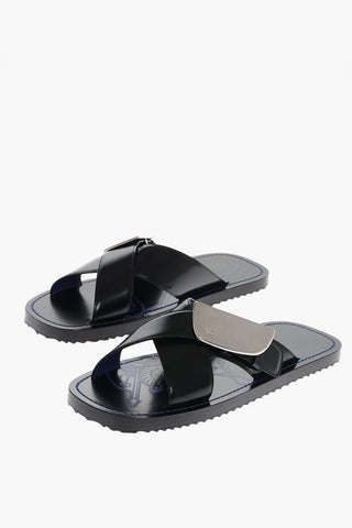 Leather Sandals with Plaque