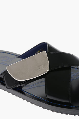 Leather Sandals with Plaque